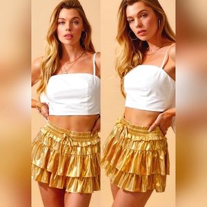 day + moon metallic gold skort- new with tags! Mardi Gras